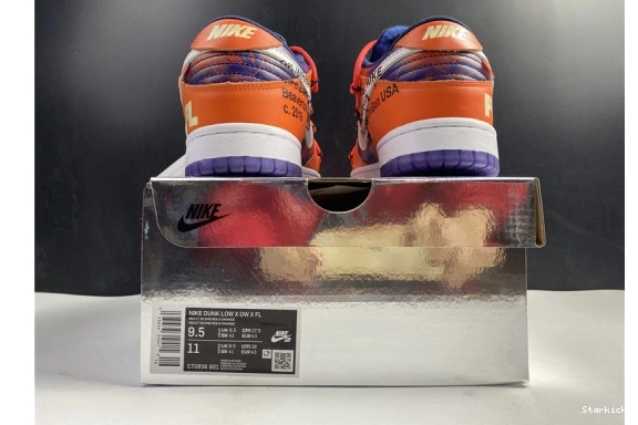 Perple CT0856-801 O-W Dunk SB White Nike  x Orange Low 0325